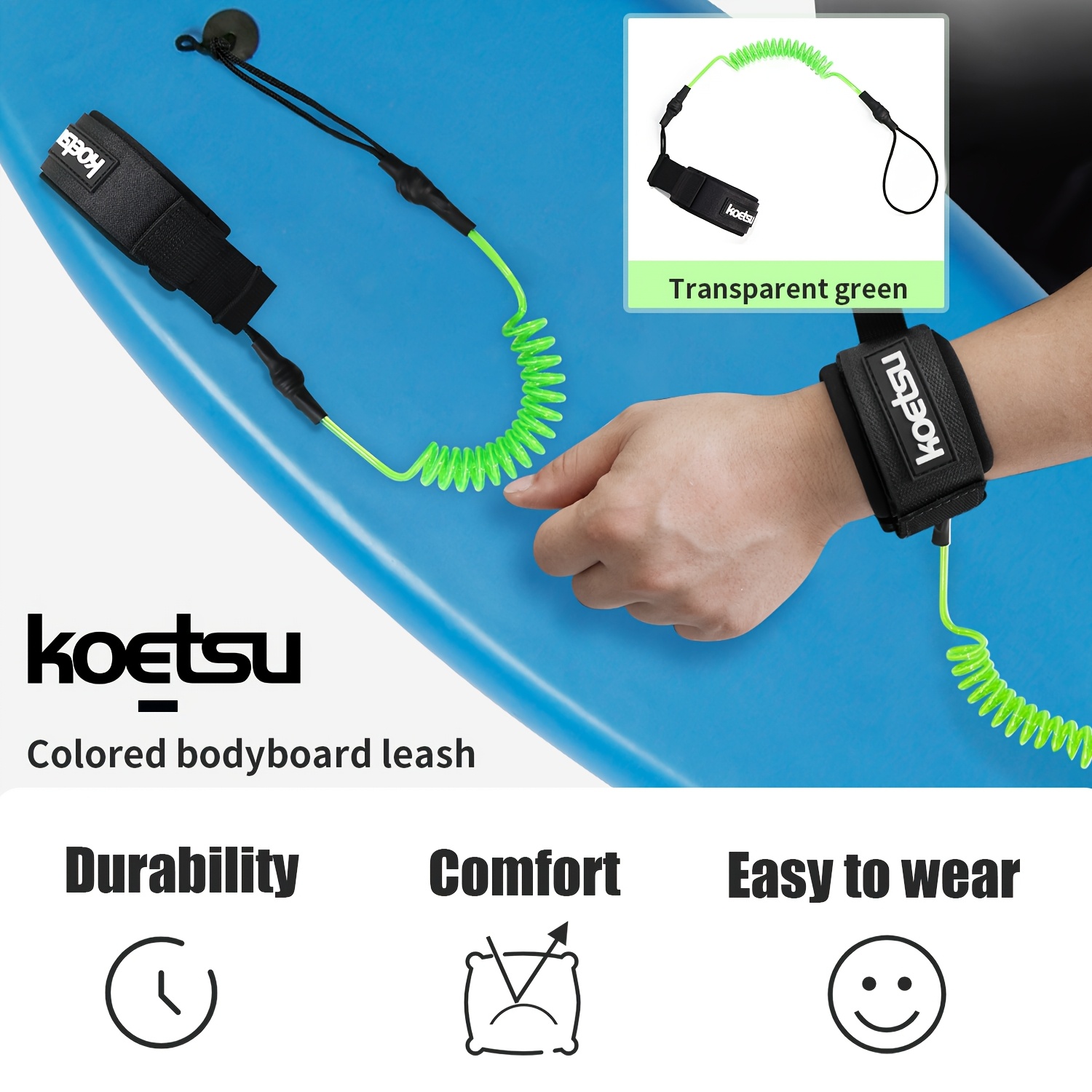 Surfboard Leash - حبل ربط للجسم من KOETSU، حبل