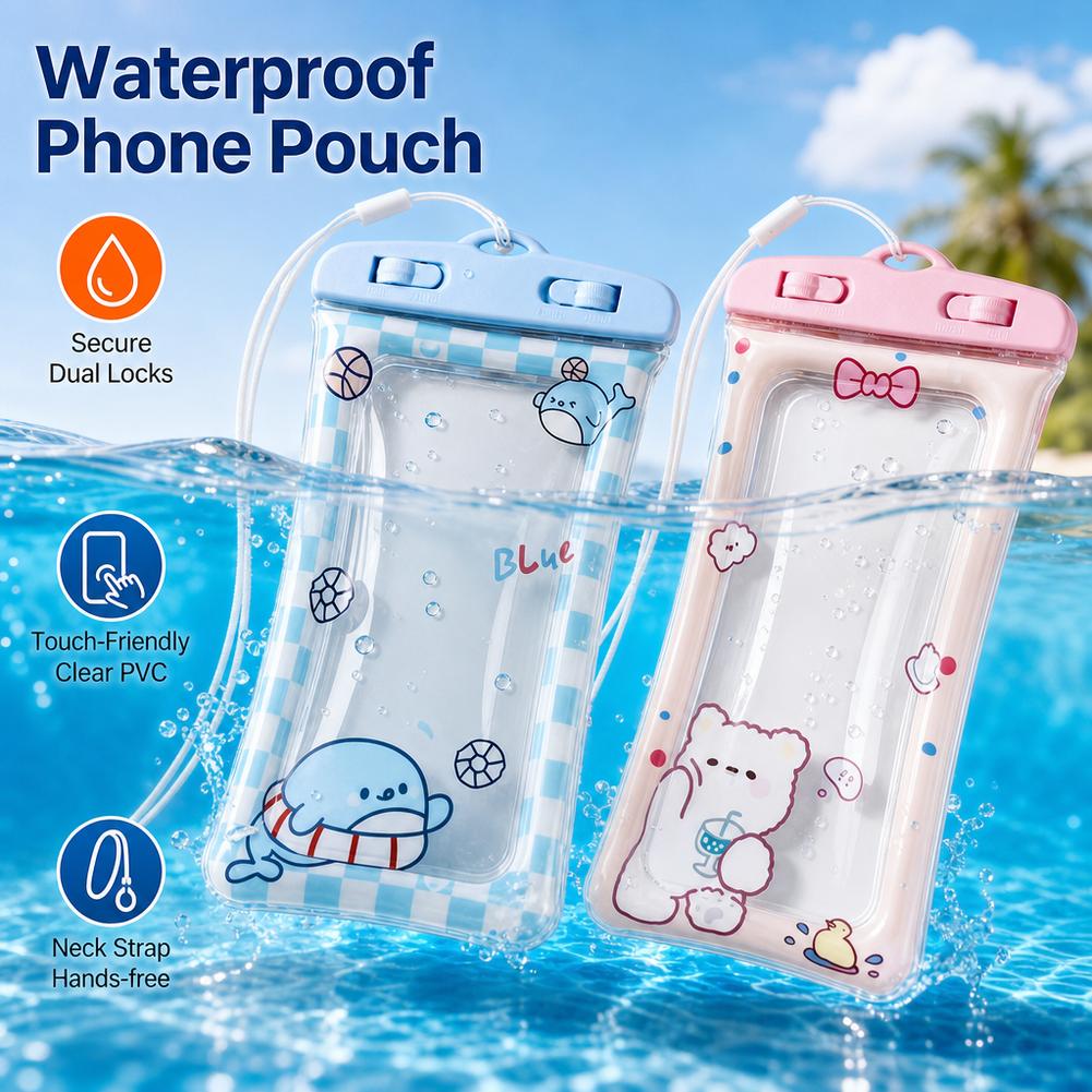 Dry Bag Waterproof - حافظة هاتف لطيفة على شكل دب