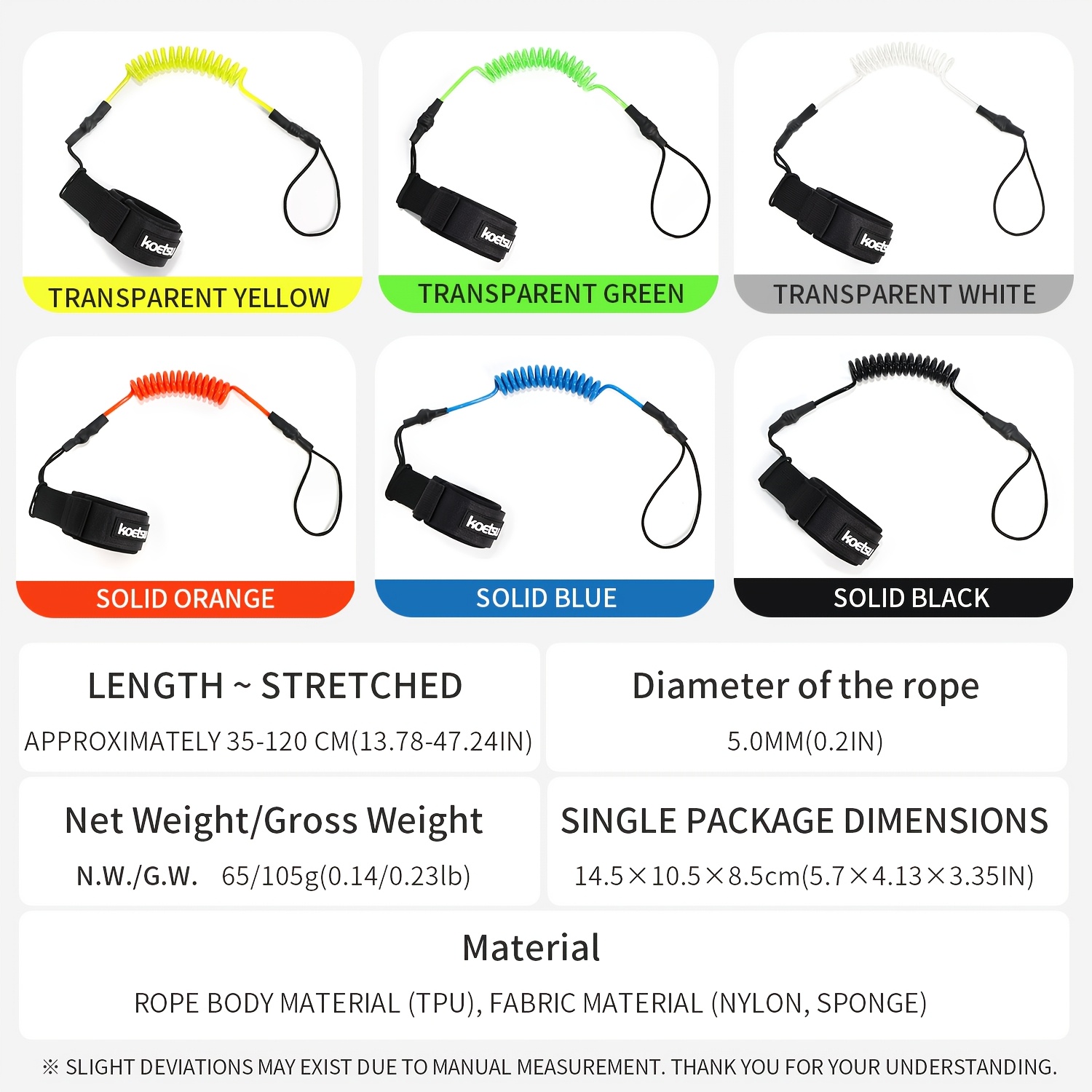 حبل ربط للجسم من KOETSU، حبل ر - مراجعة Surfboard Leash وسعره
