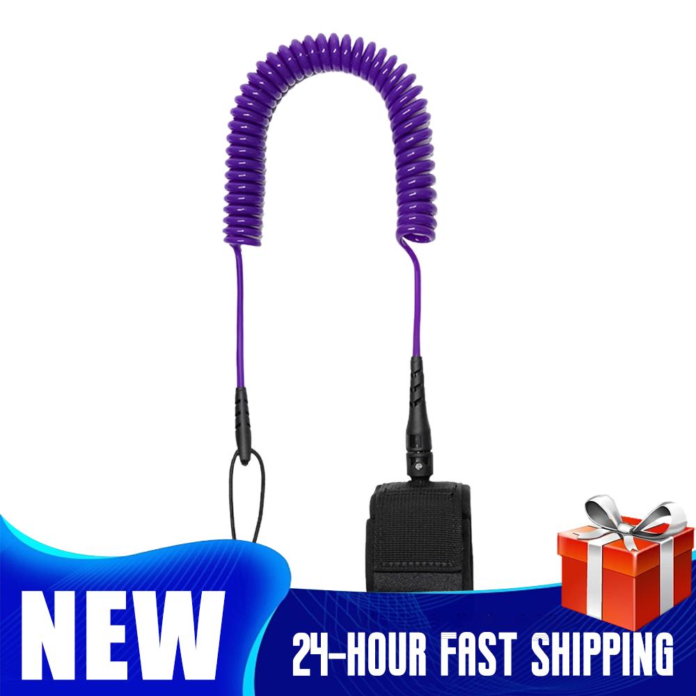 حبل أمان ملفوف للوح التجديف (S - مراجعة Surfboard Leash وسعره
