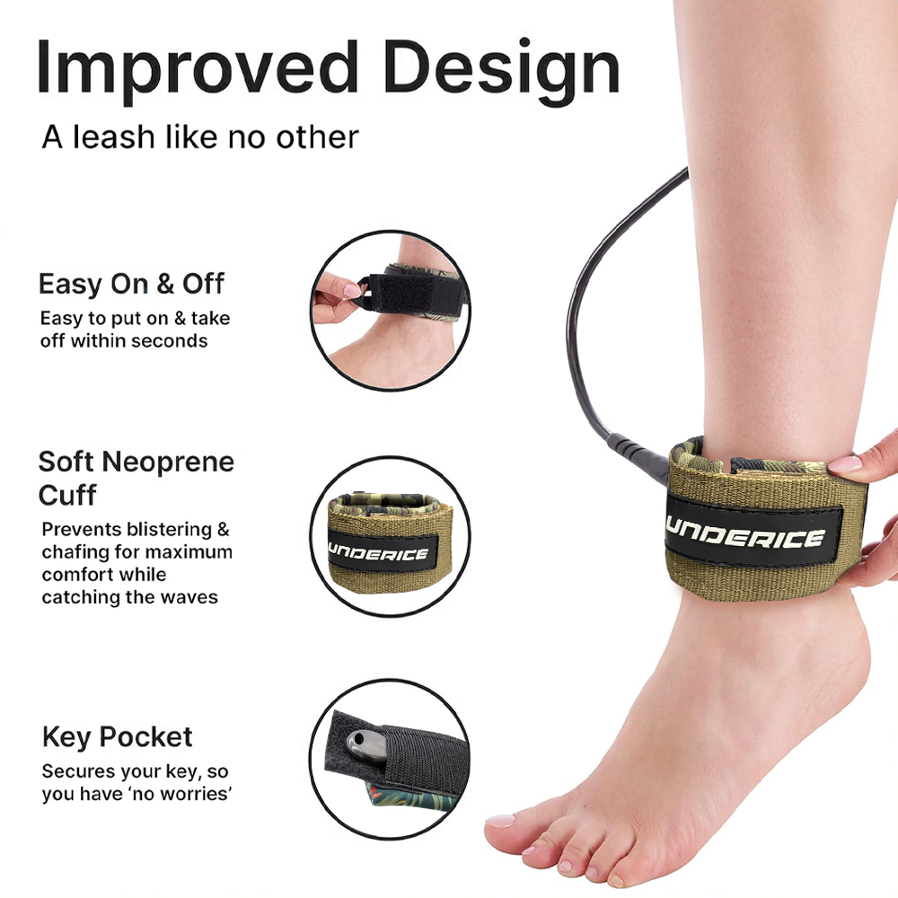 حبل أمان لوح التزلج على الماء  - مراجعة Surfboard Leash وسعره